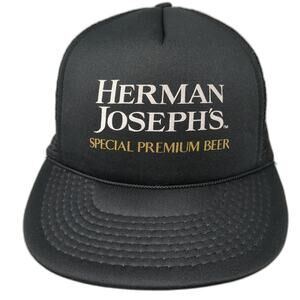 Herman Joseph's Special Premium Beer Trucker Hat Black OS Adjustable Mesh Back